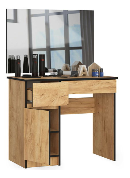 Toaletný stolík Parijat (dub craft) (so zrkadlom) (L)