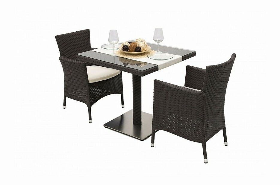 Záhradná zostava Gina II. 1+2 (hnedá) (um. Ratan)