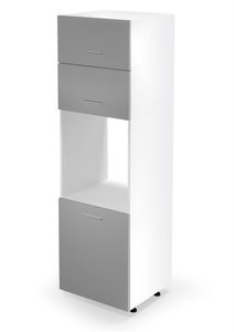 Kuchynská skrinka na vstavanú rúru Verlene DP-60/214 (biela + svetlosivá)