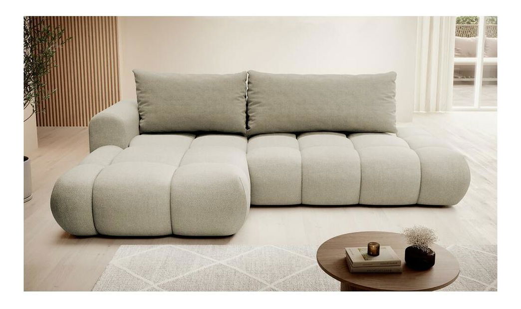 Sarokkanapé Ombre (B) (sötét bézs + fekete)