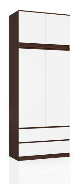Ruhásszekrény Sagan (wenge + fehér)
