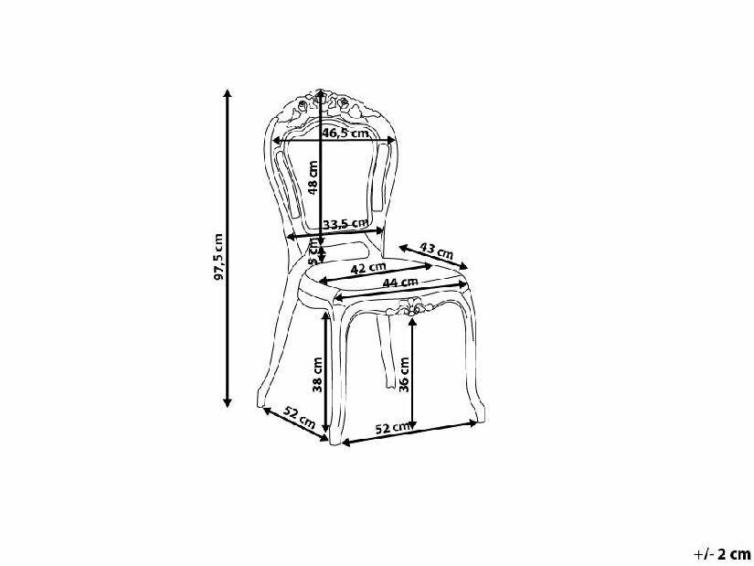 Set blagovaonskih stolica 2 kom. Vitton (prozirna)