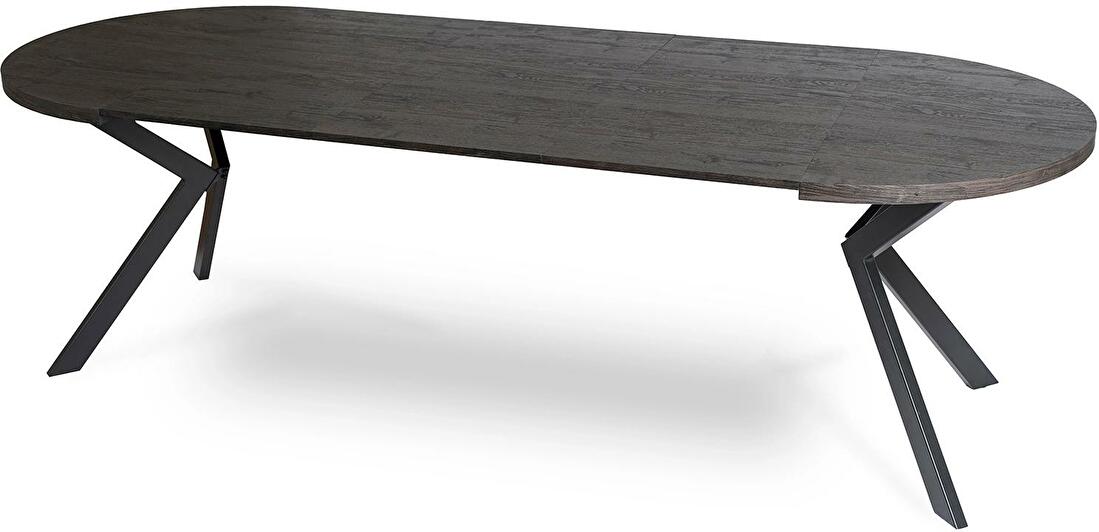Rozkladací jedálenský stôl Lavar (čierna) (pre 4-10 osôb)