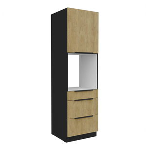 Dulap bucătărie pentru cuptor Carminia 60 DPS-210 3S1F PREMIUM BOX (stejar cremona + negru)