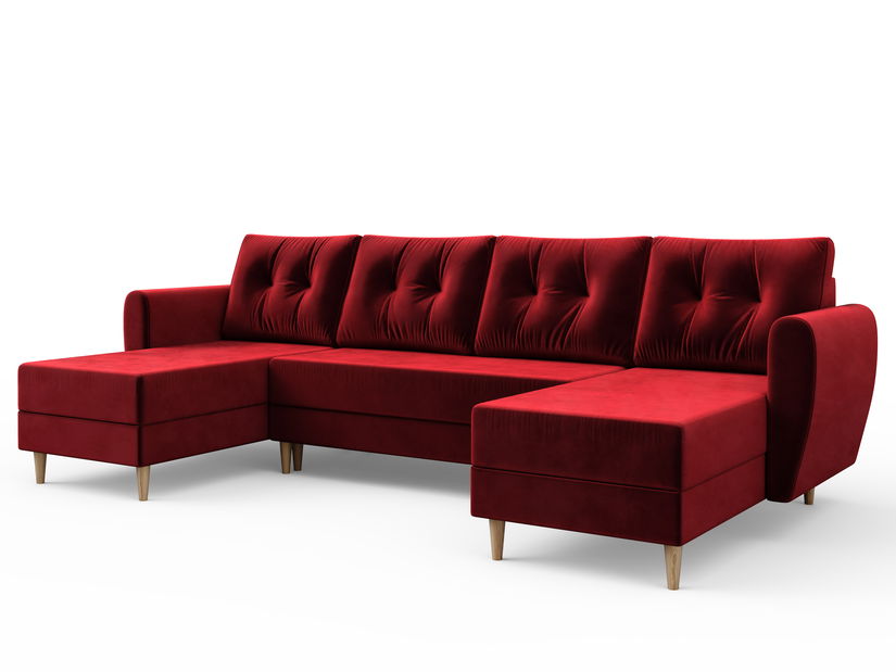 U alakú sarokkanapé Paladio (piros) (B)