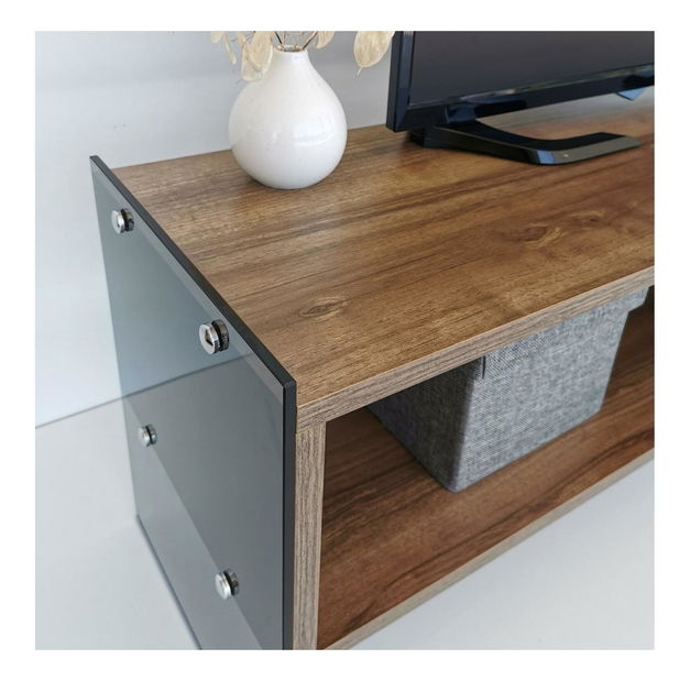 Masă TV/Dulap Vamebo 2 (Nuc + fumuriu) 