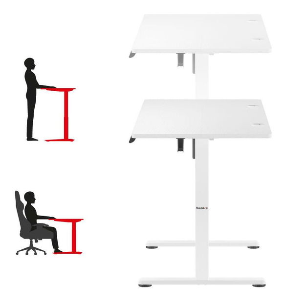 Elektricky nastaviteľný PC stolík Hyperion 8.2 (biela)