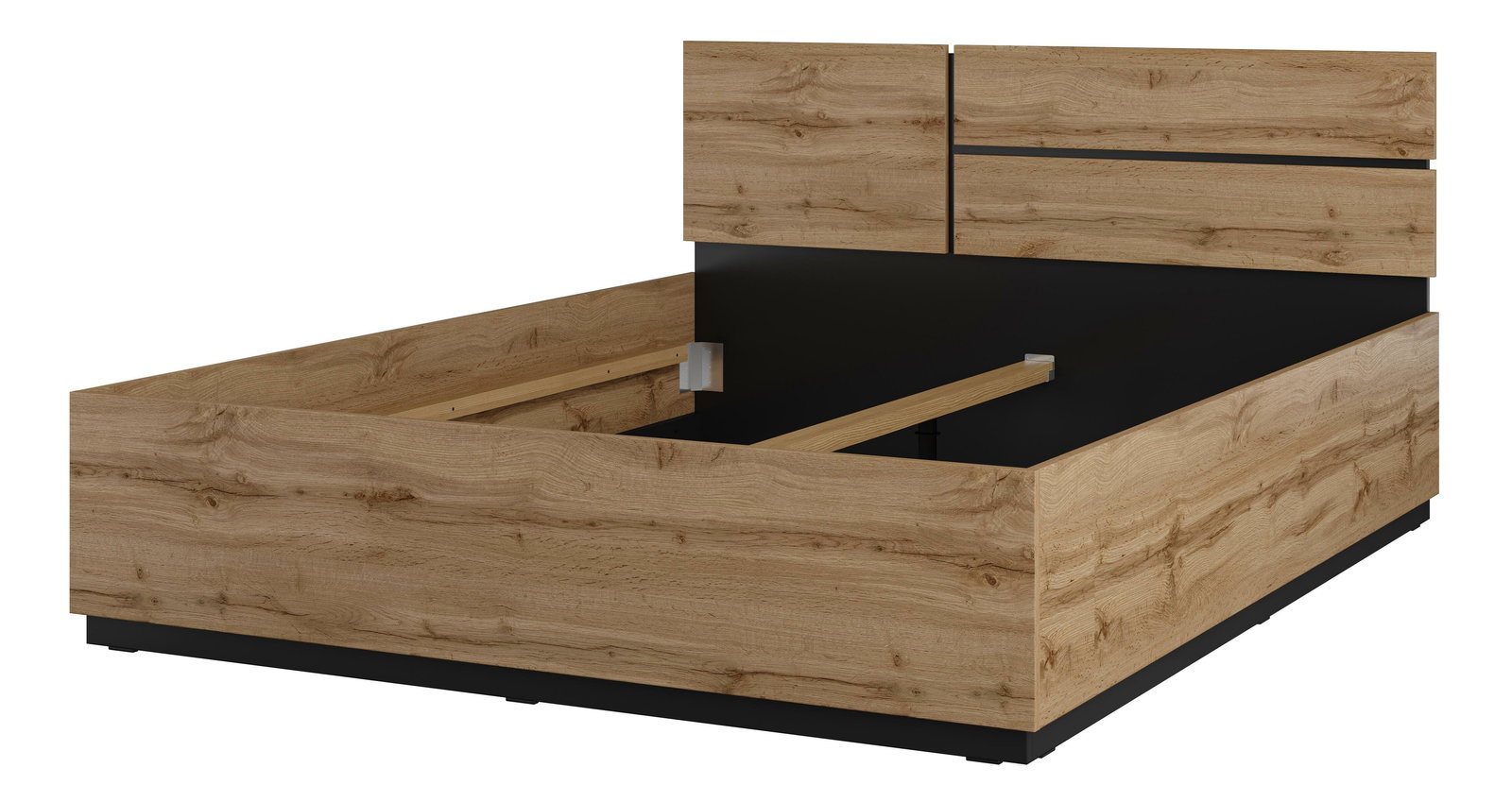 Manželská posteľ 160 cm Crossroad S31 (dub wotan + čierna)