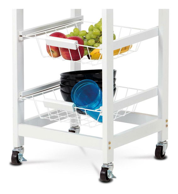 Măsuță servire Dulcemente 1 (bambus + alb mat)