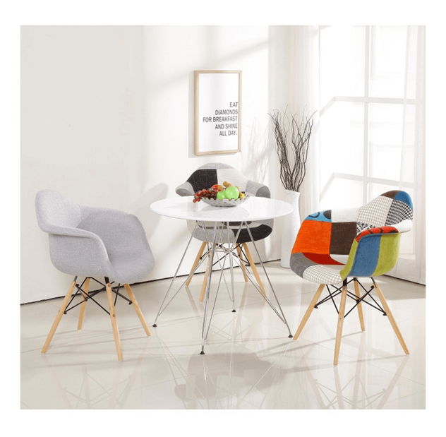 Dizajnové kreslo Dario 2 (sivá + buk)