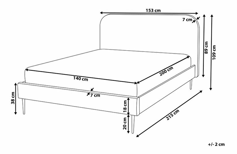 Manželská posteľ 140 cm Faris (sivá) (s roštom)