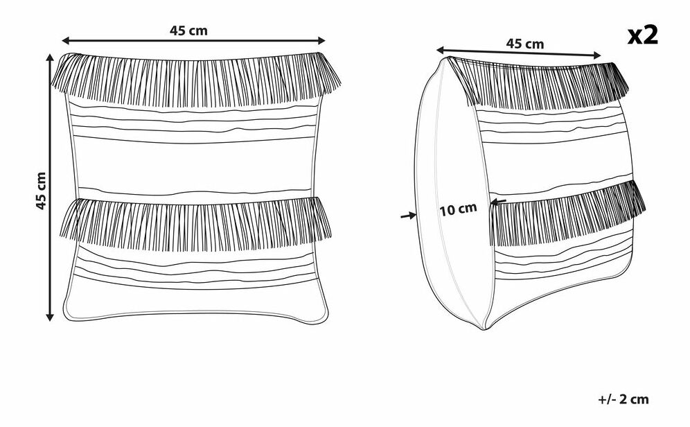 Set 2 buc. perne 45x45 cm VINNO (bej)