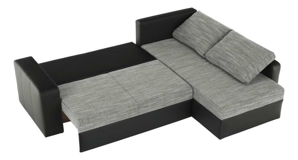 Rohová sedačka Manter (čierna + sivá) (L)