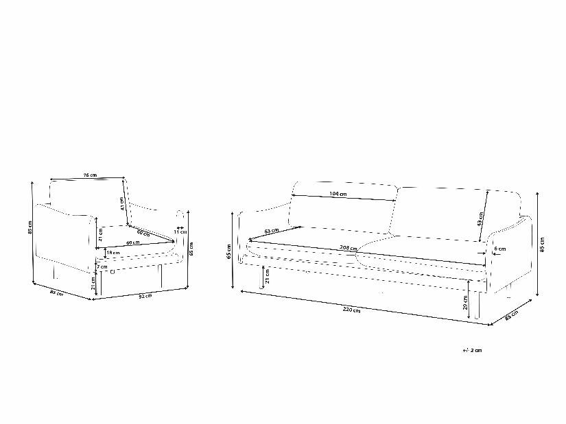 Set canapele Virrat (gri)