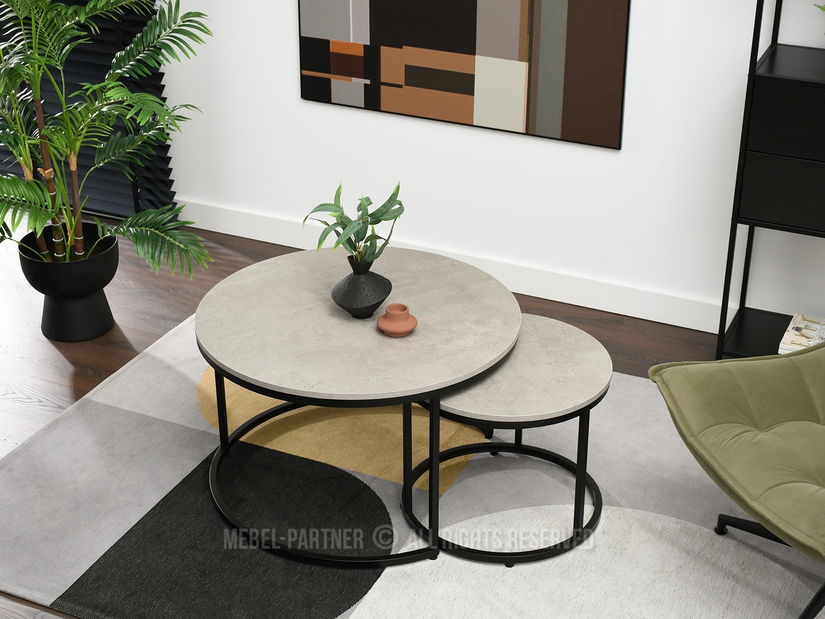 Dohányzóasztal Klara (beton + fekete)