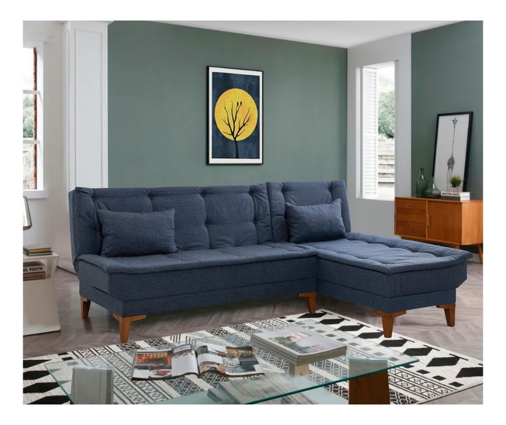 Rohová sedačka Santic (tmavomodrá)