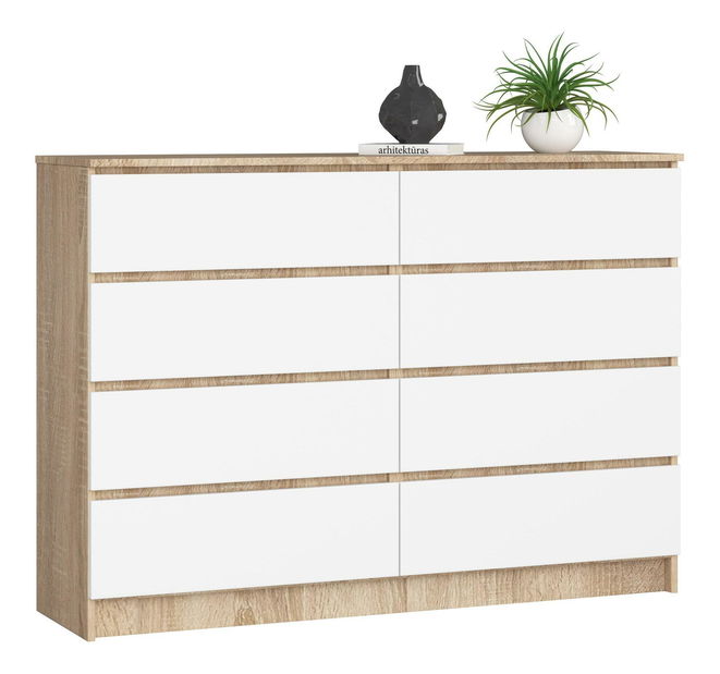 Comodă Keanu III (stejar sonoma + Alb)