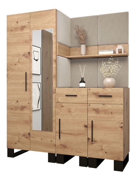 Előszobabútor Amanda 15 (artisan tölgy + bézs)
