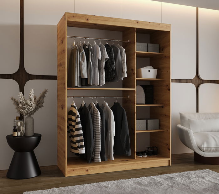 Ruhásszekrény 150 cm Ronny (artisan tölgy)
