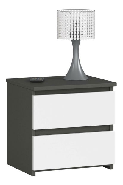 Nočný stolík Cleania CL2 (grafit sivý + biela)