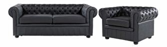 Set canapele CHICHESTER (piele) (negru) (pentru 4 persoane)