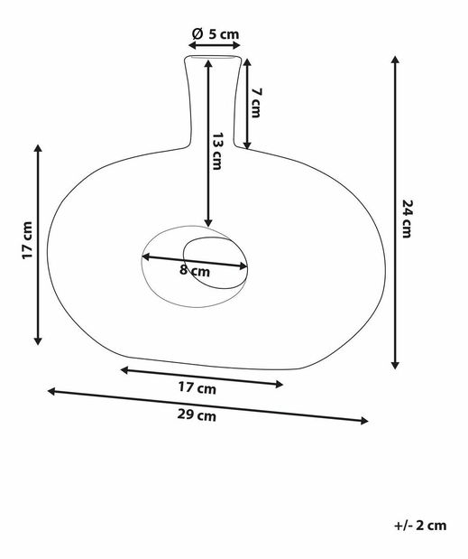 Vază ARCATA 24 cm (sticlă laminat) (negru)