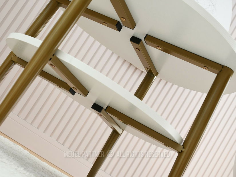 Stolić za kavu Randolf S (bijelo drvo + zlatna)