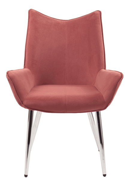 Jedálenské kreslo Chromit (ružová + chróm)