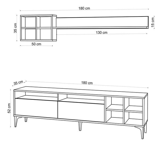 Mobilier living Aliex 2 (stejar)