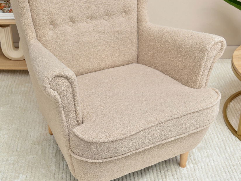 Kreslo ušiak Margis (béžová + čierna)