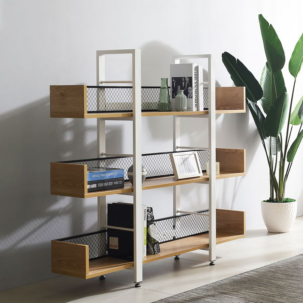 Polcos szekrény Kelama Typ 1 (fehér + fekete + akác)