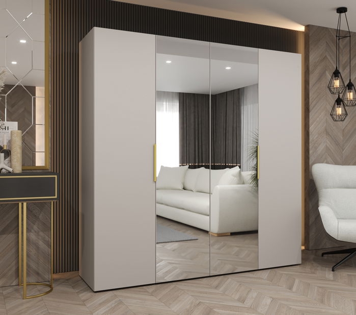 Ruhásszekrény 200 cm Mirabella 2 (kasmír + arany)