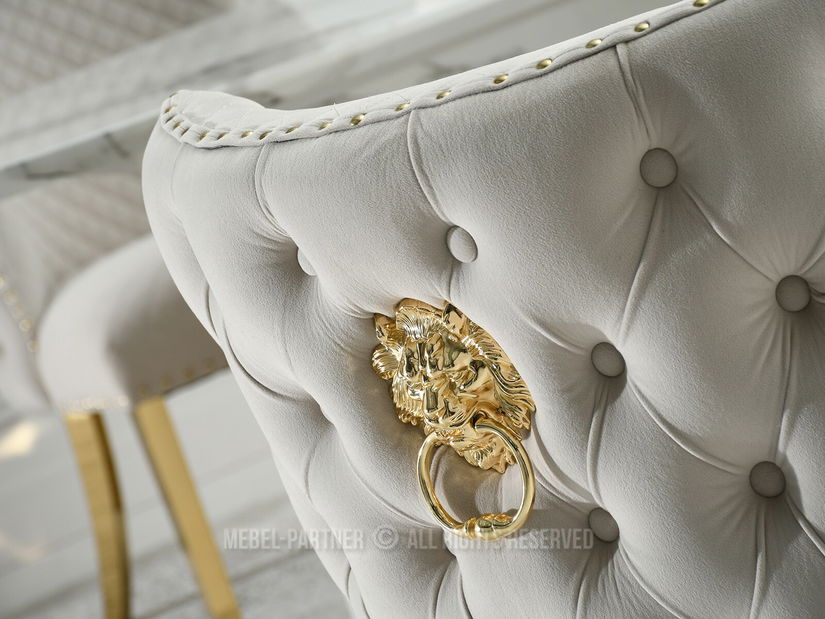 Stolička Gabi (béžová + zlatá)