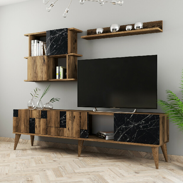 Mobilier living Madryt (Nuc + Negru)