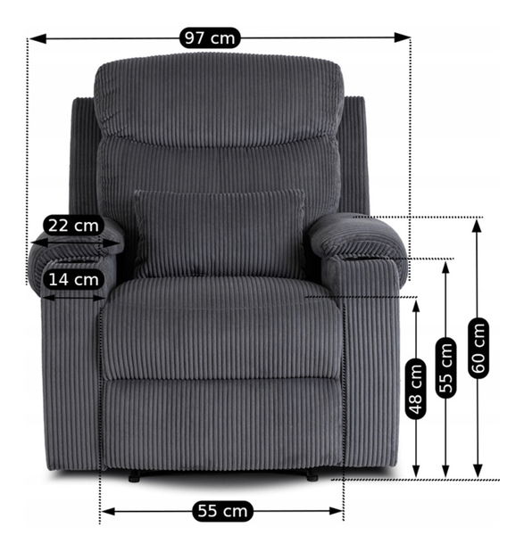 Polohovacie kreslo Trigesimo (sivá) 