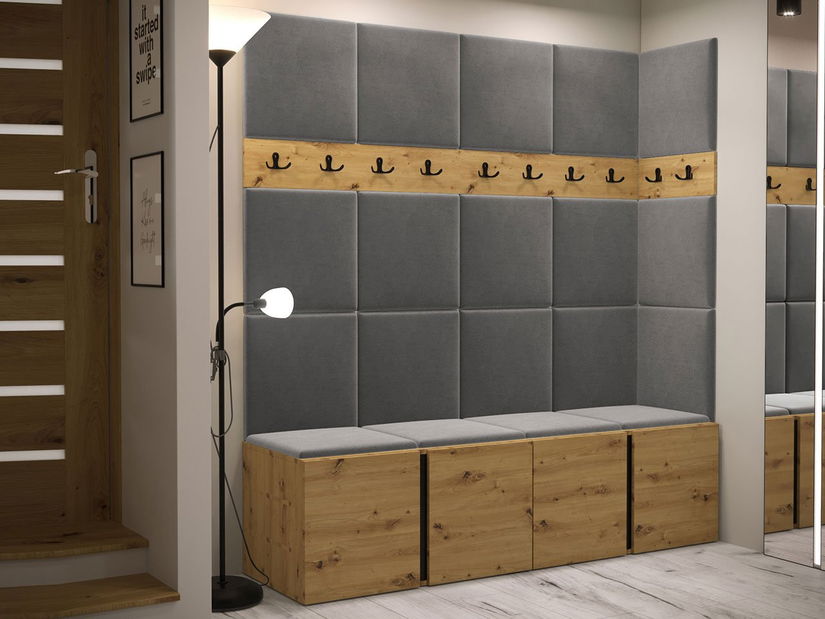 Mobilier hol Tovenaz II (stejar artisan + negru)