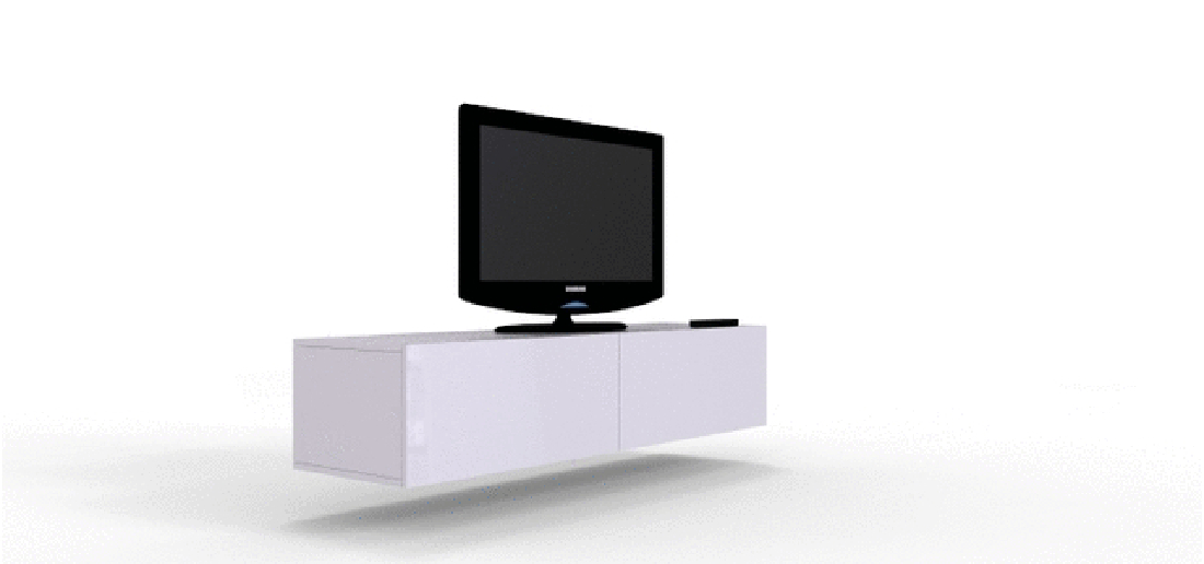 TV stolík/skrinka Zylia 180 (biela + biely lesk)
