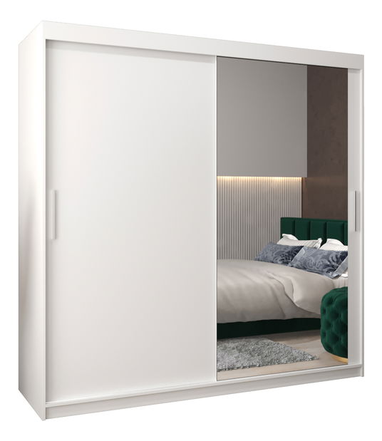 Ruhásszekrény 200 cm Toki 2 (matt fekete + matt fehér)