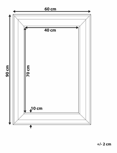 Oglindă de perete 60 x 90 cm Lunza (Negru)