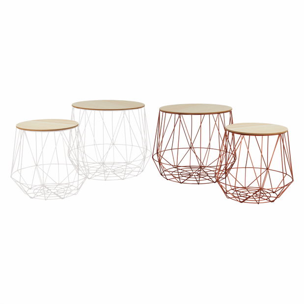 Set pomoćnih stolića 2 kom. Dalla (prirodna + bijela)