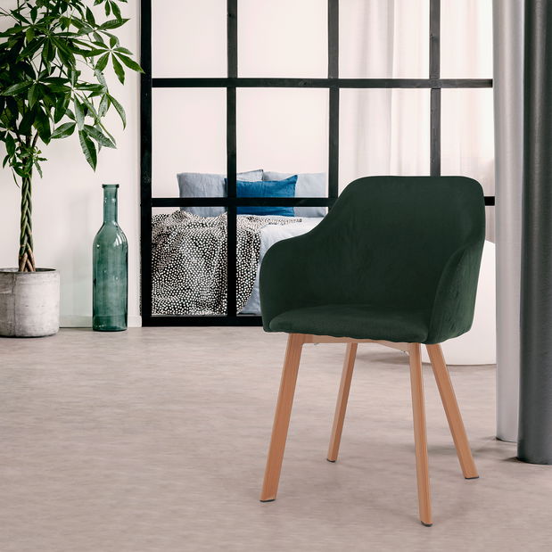 Jedálenská stolička Talira (zelená + buk)