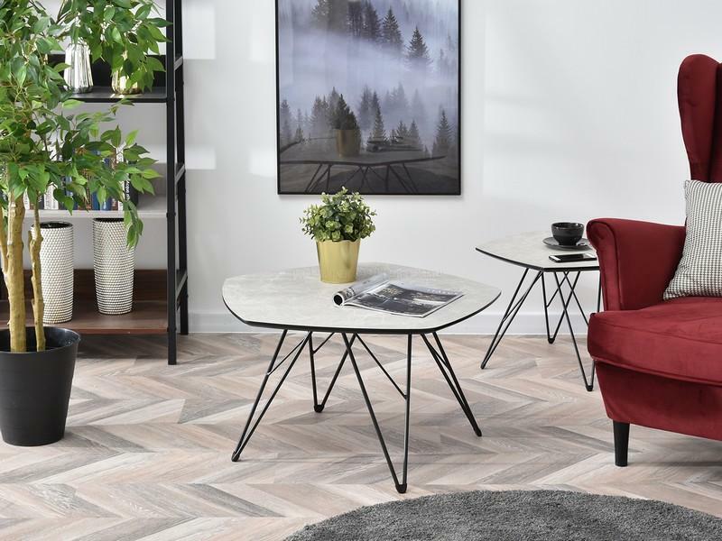 Konferenčný stolík Petal Xl (sivá + čierna)