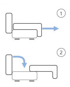 Colțar Hafiz (gri + alb) (cu raft) (S)
