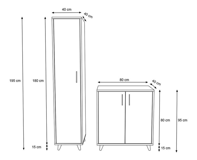 Mobilier hol Fix (Stejar + Alb)