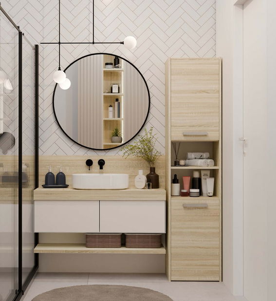 Kúpeľňová skrinka Samways 3 (dub sonoma)