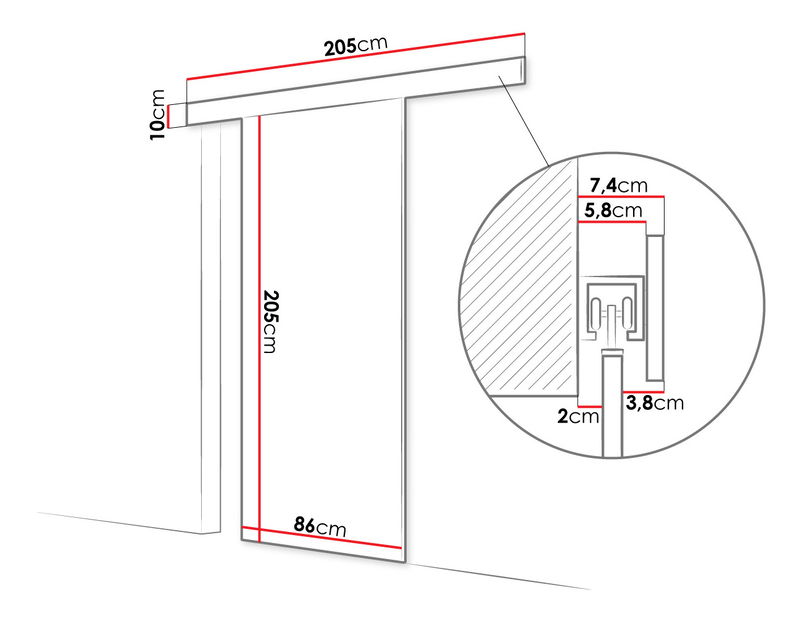 Uși culisante Molania 80 I (Alb) 