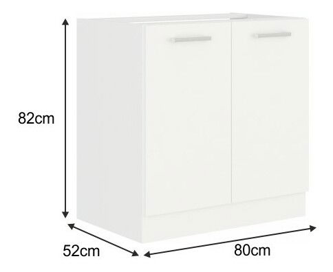 Dulap chiuvetă Strolis 80 ZL 2F BB (alb) *vânzare stoc