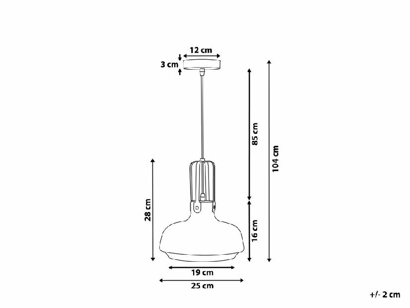 Závesná lampa Trivo (sivá)