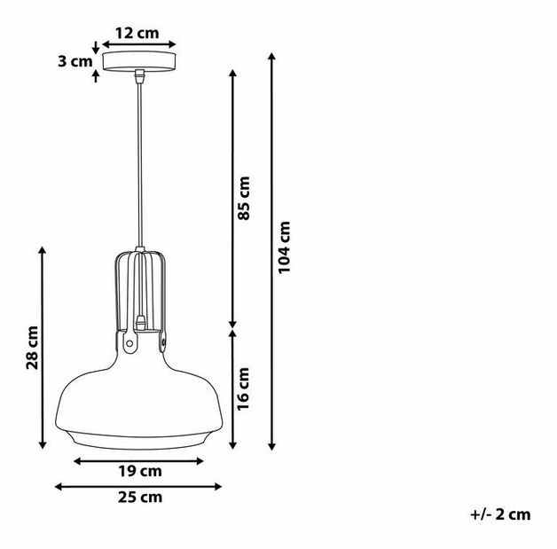 Závesná lampa Trivo (sivá)