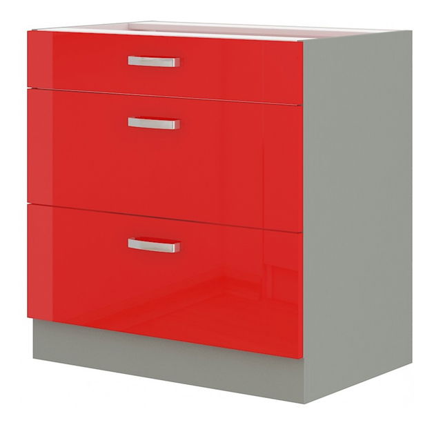 Alsó konyhaszekrény Roslyn 80 D 3S BB (piros + szürke)